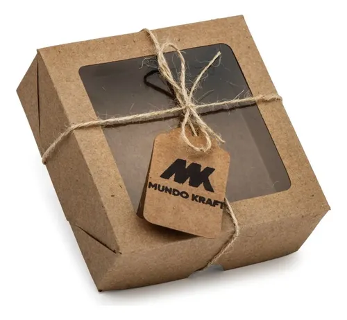 Caixa De Presente Kraft 12x12x4 Doces Artesanato - 20 Un