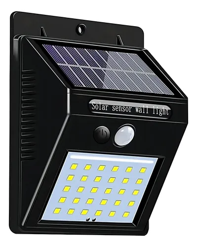 comprar Luminária 30 Leds Com Sensor De Presença Arandela Luz Solar Cor Preto 6w
