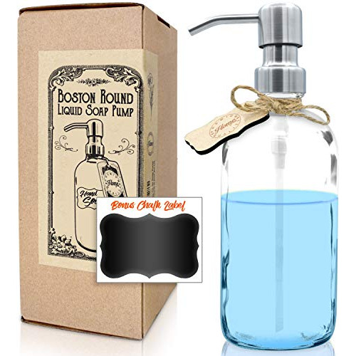 Clear Glass Dish Soap Dispenser For Kitchen Countertop ...