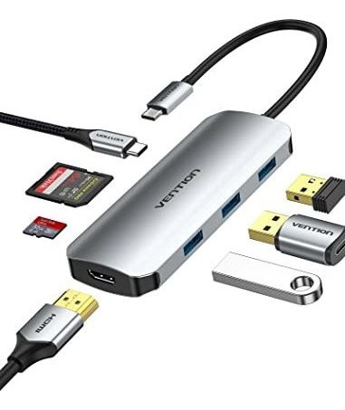 Vention   Base De Adaptador Multipuerto Tipo C 7 En 1 Dongle