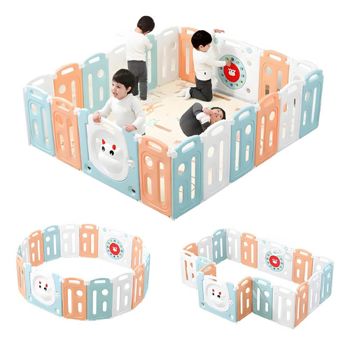 Corral Seguridad Para Bebés Paneles 2*2*0.6m Plegable 22pcs