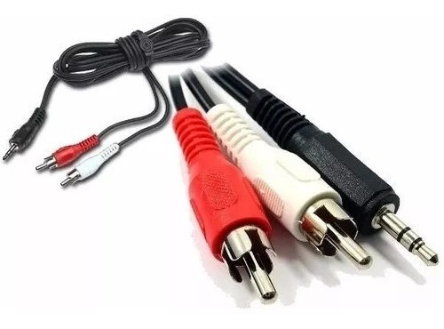 Cable Audio Estéreo Auxiliar Mini Plug Jack A 2 Rca 3 Mts   
