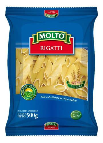 Fideos Molto Rigatti 500 Gramos Pack 12 Unid