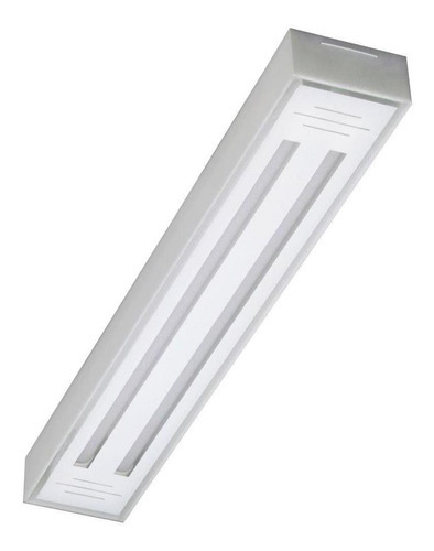 Luminária Led Tube 2x60 Sobrepor Branco Val. 6500k Tualux 110V/220V