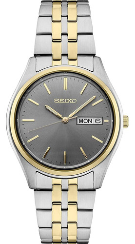 Reloj Seiko Sur432 For Men - Collection Essentials - Con Color de la correa Plateado Color del bisel Dorado Color del fondo Gris