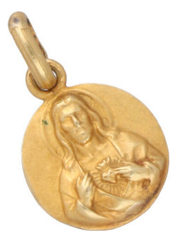 Medalla De 18k Oro Amarillo, 0.9 Gramos