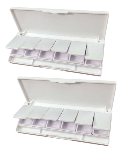 2 X Contenedores Vacíos Recargables Diy 6 Compartimentos