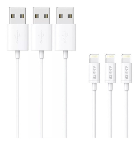 Cable - Anker - Lightning A Usb - iPhone iPad Mfi 90cm 3 Uni