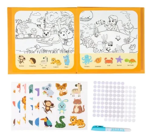 Libro De Pegatinas Para Colorear Por Números – Animales Geométricos, Reutilizable, Para Niños De 3 A 99 Años