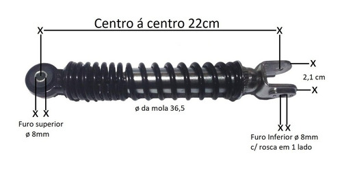 Amortecedor Mini Veículo / Mini Moto - Unitário 