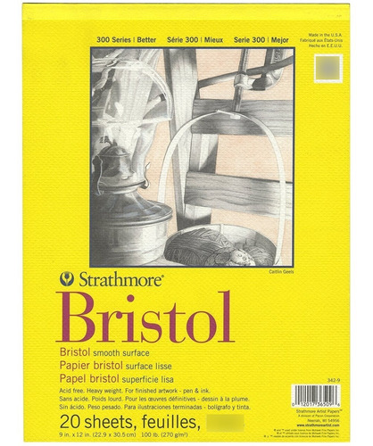 Strathmore 300series Bristol Smooth Liso Sketch 9x12 Art Pro