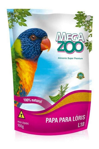 Papa Para Lóris Super Premium 900g 100% Natural L18 Megazoo