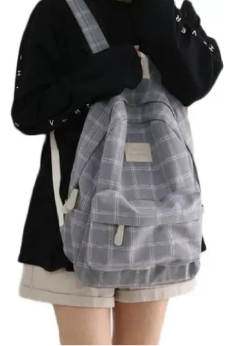 Mochila Escolar Casual Femenina Simples Listrada