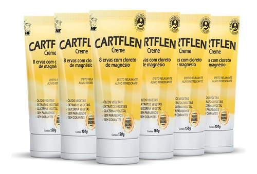  6x Cartflen Creme Massagem Cloreto De Magnesio