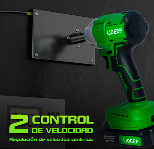 Lideep L02 verde llaves de impacto inalambrico