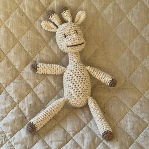 Amigurumi Muñeco De Apego Jirafa Crochet Jirafa Curcuma Beige
