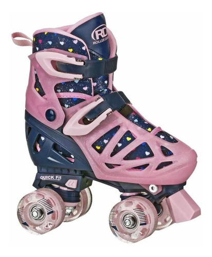 Imagen 2 de 5 de Patines 4 Ruedas Niña Ajustables Roller Derby Talla 30 A 32