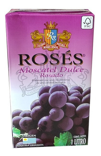 Vino Rosés Caja Tetra 1 Litro Moscatel Dulce Pack X 12 Unid.