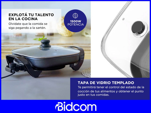 Sartén eléctrica calor Winco W54 - Negro 1500W