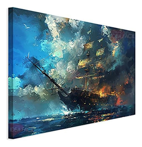 Cuadro Barco Elegante Canvas Grueso 140x90