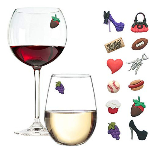 Suyos Y Sus Magnetic Wine Charms Y Stemless Glass Markers Co