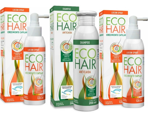 Combo Eco Hair Tratamiento Caida Shampoo + 2 Lociones Spray