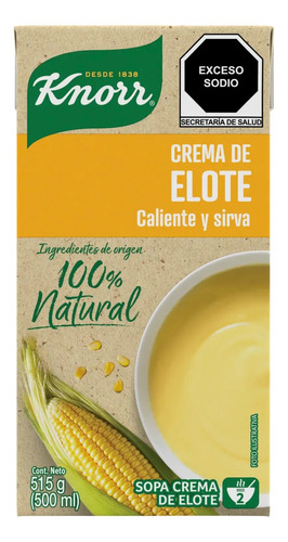 Crema Knorr Elote 100% Natural 500 Ml