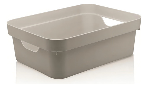 Cesta organizadora mediana de plástico multiusos Beige Cube