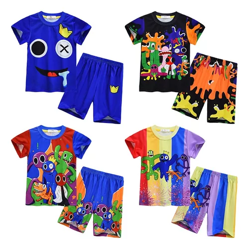 Conjuntos De Pijamas De Verão Para Crianças Roblox Rainbow