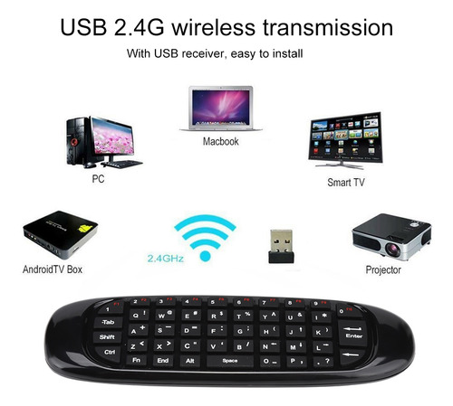 Mando A Distancia Inalámbrico Con Teclado Y Ratón Volador Us