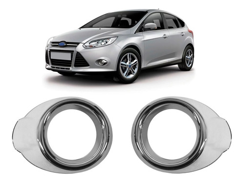 Juego Aros Faro Auxiliar Ford Focus 2013 2014 2015 Cromados