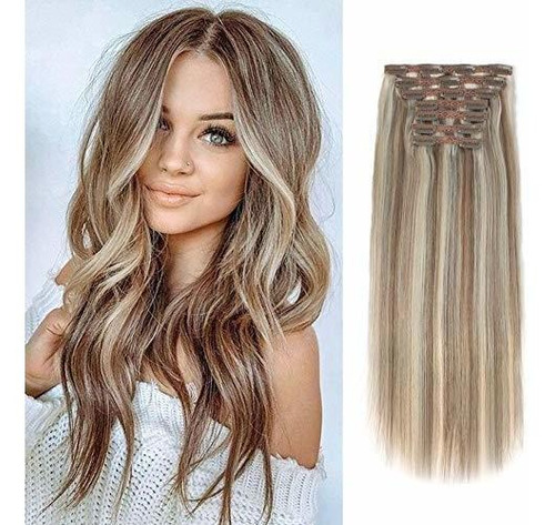 Extensión De Cabello Natural Dama Marrón Ceniza 45.7 Cm 