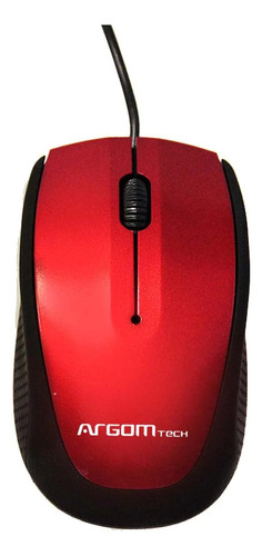 Mouse 3d Óptico Cable Usb Ms14 Argom Tech Rojo