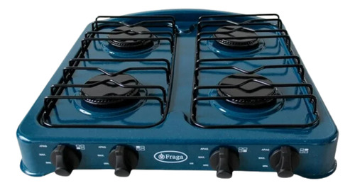 Parrilla Fraga P707 Porcelanizada 4 Quemadores Color Azul