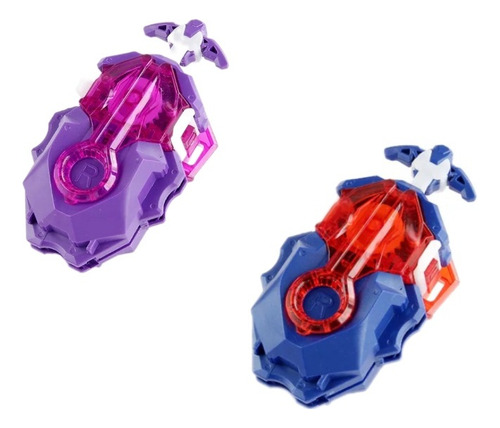 Set 2x1 Beyblade Burst Lanzador De Cuerda Battle Dynamite Color Violeta Y Azul
