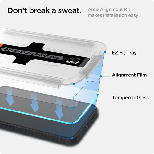 Imagem 2 de 4 de Película Spigen Glas.tr Para iPhone 13 / iPhone 13 Pro (2un)