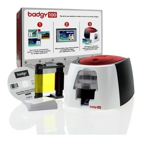 Imagen 4 de 9 de Impresora Evolis Badgy 100 260 X 300dpi Usb 2.0 Negro/bla /v
