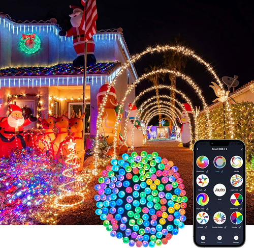 168ft Luces De Cuerda Inteligentes Navidad, 600 Leds Lu...