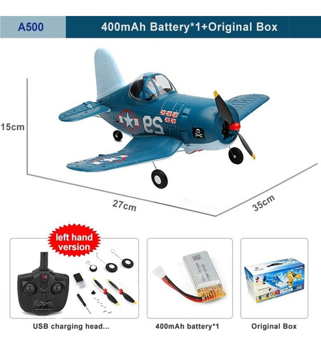 Mini dron Rc 2.4 G Wltoys A500 Rc, avión 3D de cuatro canales