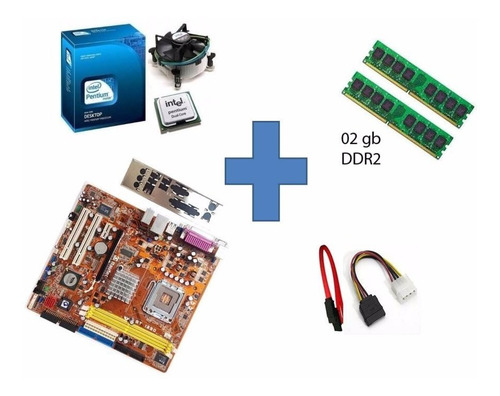 Kit Intel Lga 775 -dual Core + Placa Mãe + Cooler + 2gb Ddr2