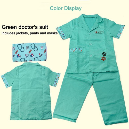 Uniforme De Médico Simulado Con Cubierta Facial Enfermera Pr