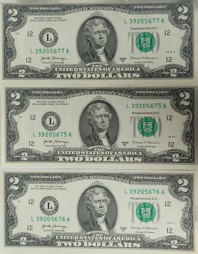 billete de 2 dólares serie 2003 a