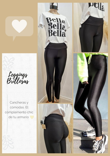 Imagen 2 de 5 de Leggings! Calza Brillosa Con Lycra - Art. L12 - Espacio De Bellas!
