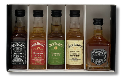 Imagen 3 de 9 de Pack 5x Miniatura Jack Daniels Variedades - Single Barrel