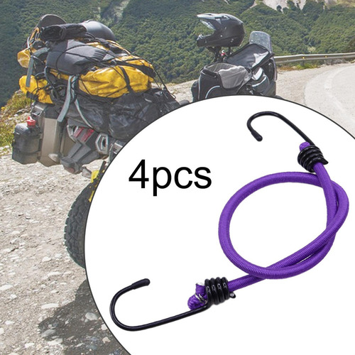4 Uds Mini Cuerda Elástica Pequeña Cuerda Morado 50cm