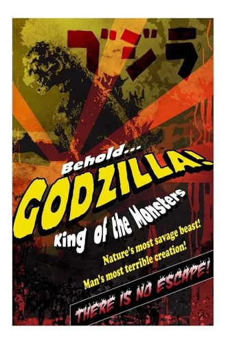 Poster Retrô - Filme Godzilla 30x45cm Plastificado