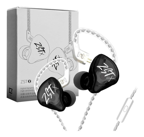 Audífonos In-ear Gamer Con Micro Kz Zst X Negro