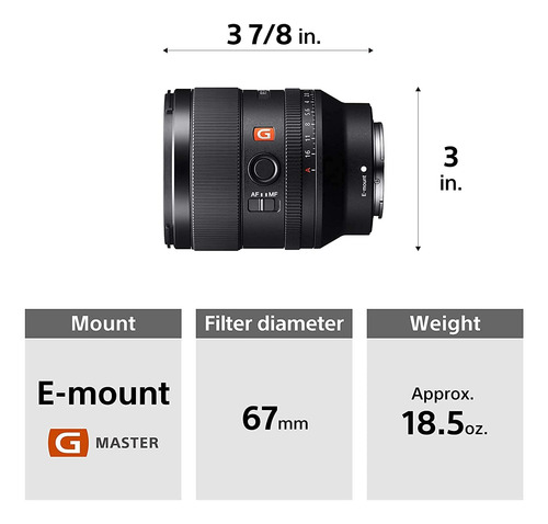 Lente Sony Fe 35mm F1.4 Gm (sel35f14gm) Full-frame Com Acc