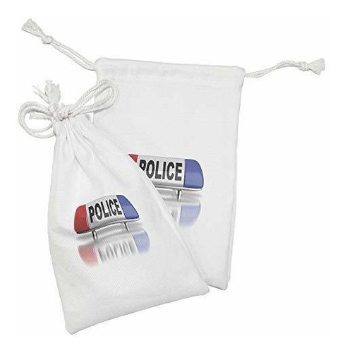 Ambesonne Police Fabric Pouch Set Of 2, Estuche De Tocador 