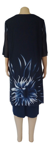 Vestido Elegantes Dama Plus Size Fiesta Flores Estampado
